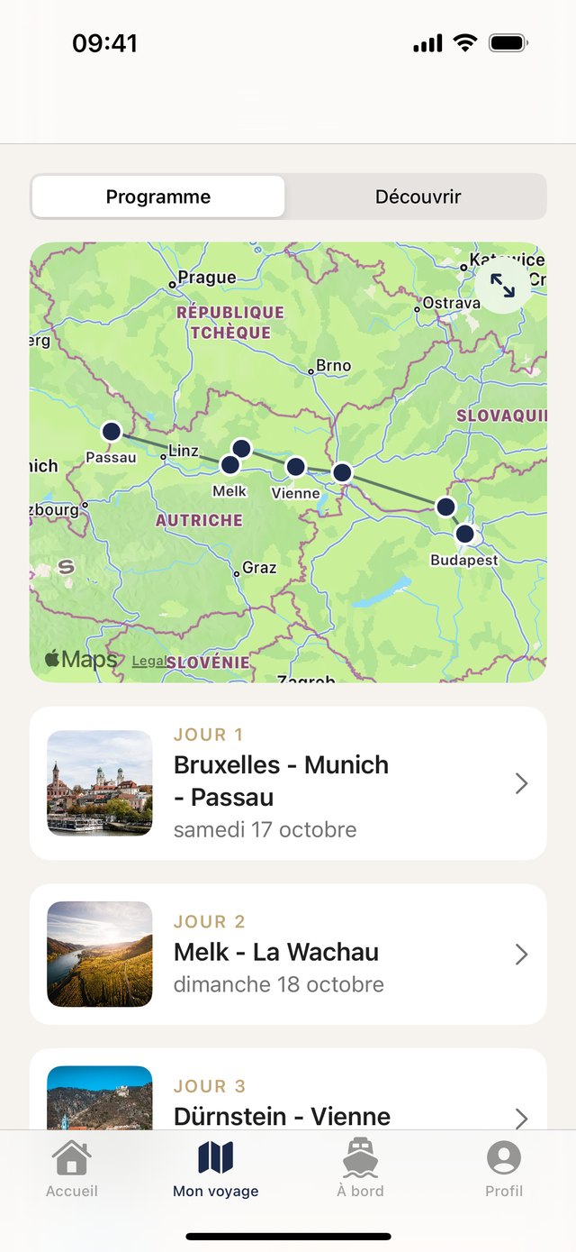 La carte des escales